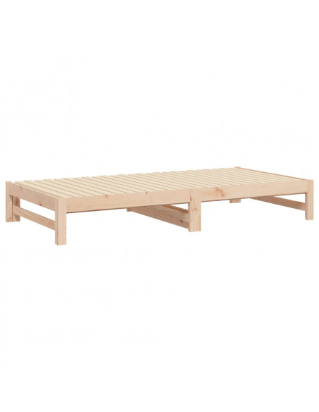 Dormeuse Estraibile 2x(90x200) cm Legno Massello di Pino