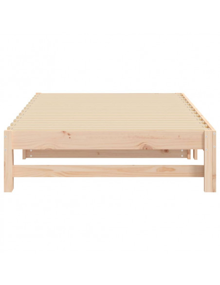 Dormeuse Estraibile 2x(90x200) cm Legno Massello di Pino
