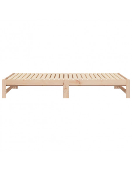 Dormeuse Estraibile 2x(90x200) cm Legno Massello di Pino