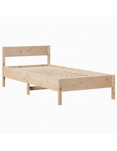 Letto senza Materasso 75x190 cm in Legno Massello Pino 2