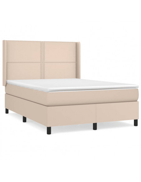 Giroletto a Molle con Materasso Cappuccino 140x190cm Similpelle