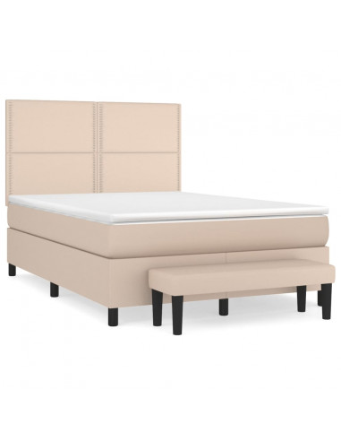 Giroletto a Molle con Materasso Cappuccino 140x200cm Similpelle