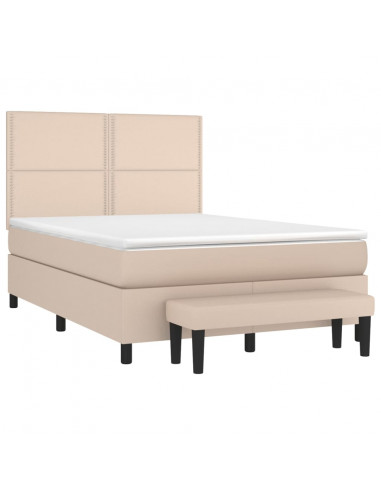 Giroletto a Molle con Materasso Cappuccino 140x200cm Similpelle