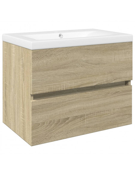 Set Mobili da Bagno 2 pz in Ceramica e Legno Multistrato