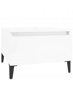 Tavolino Bianco Lucido 50x46x35 cm in Legno Multistrato 2