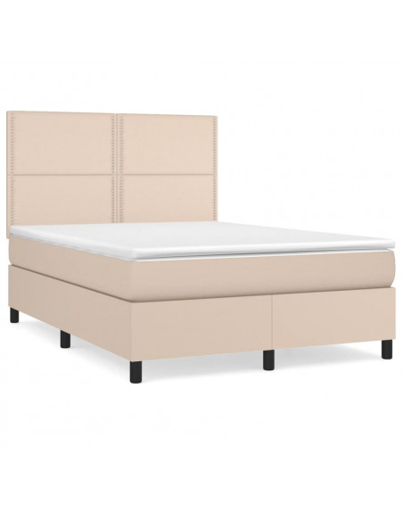 Giroletto a Molle con Materasso Cappuccino 140x200cm Similpelle