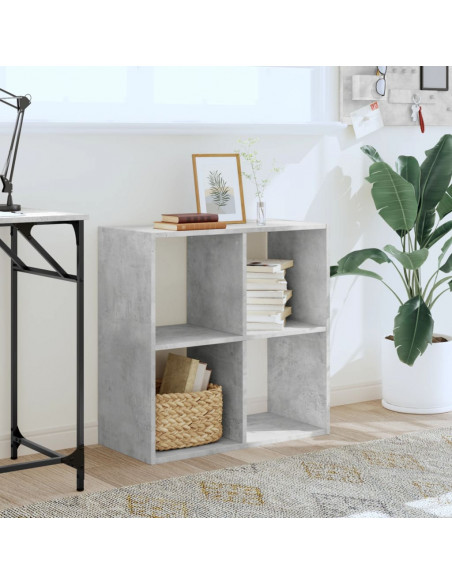 Libreria Grigio Cemento 68,5x32x68,5 cm in Legno Multistrato