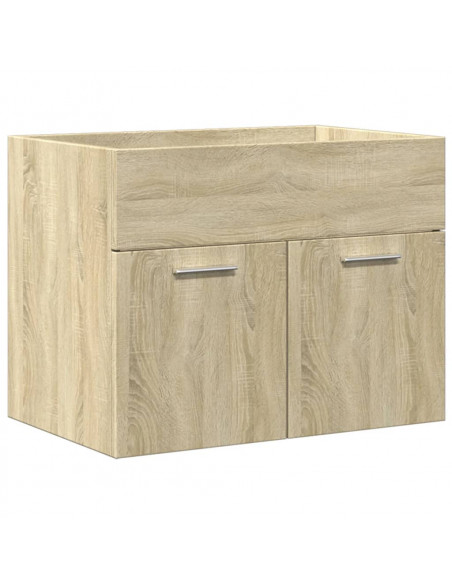 Set Mobili da Bagno 3 pz Rovere Sonoma in Legno Multistrato