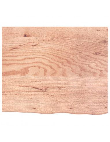 Ripiano Muro Marrone Chiaro 60x50x2 cm Massello Rovere Trattato