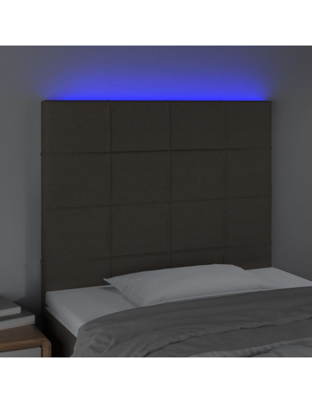 Testiera a LED Tortora 80x5x118/128 cm in Tessuto