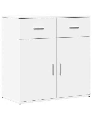 Credenze 2 pz Bianche 79x38x80 cm in Legno Multistrato
