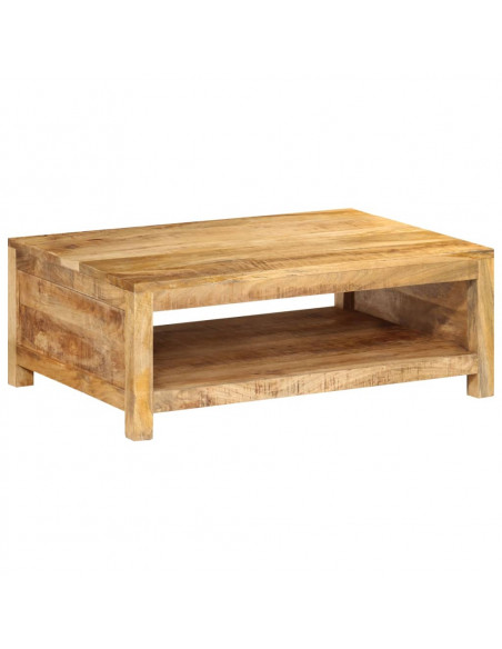 Tavolino da Salotto 80x55x30 cm in Legno Massello di Mango