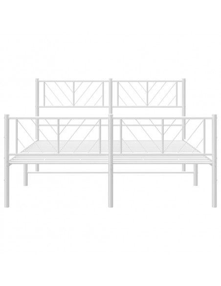 Giroletto con Testiera e Pediera Metallo Bianco 140x200 cm