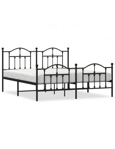 Giroletto con Testiera e Pediera Metallo Nero 183x213 cm