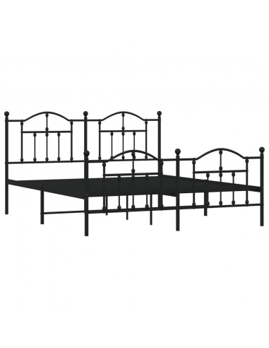 Giroletto con Testiera e Pediera Metallo Nero 183x213 cm