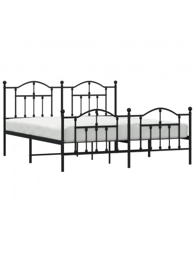 Giroletto con Testiera e Pediera Metallo Nero 183x213 cm