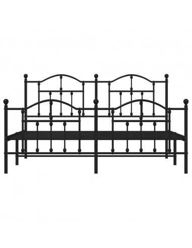 Giroletto con Testiera e Pediera Metallo Nero 183x213 cm