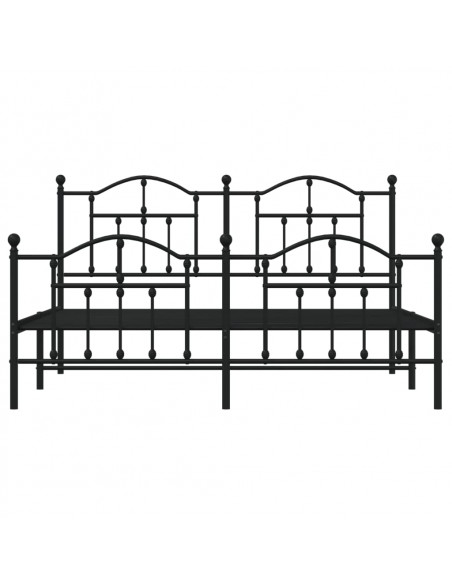 Giroletto con Testiera e Pediera Metallo Nero 183x213 cm