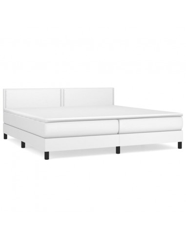 Giroletto a Molle con Materasso Bianco 200x200cm in Similpelle