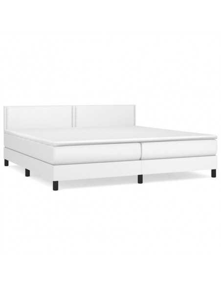 Giroletto a Molle con Materasso Bianco 200x200cm in Similpelle