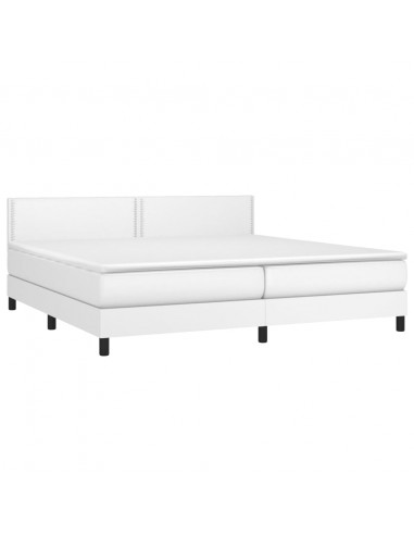 Giroletto a Molle con Materasso Bianco 200x200cm in Similpelle