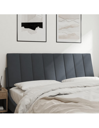 Cuscino Testiera Grigio Scuro 140 cm in Velluto