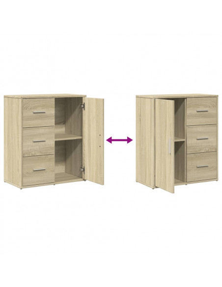 Credenze 2 pz Rovere Sonoma 60x31x70 cm in Legno Multistrato