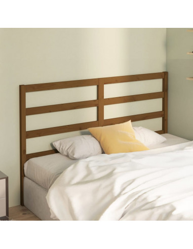 Testiera per Letto Miele 126x4x100 cm in Legno Massello di Pino