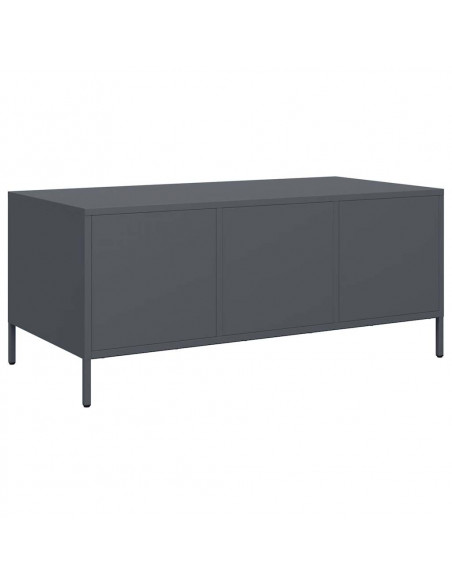 Tavolino Antracite 101,5x50x43,5cm in Acciaio Laminato a Freddo