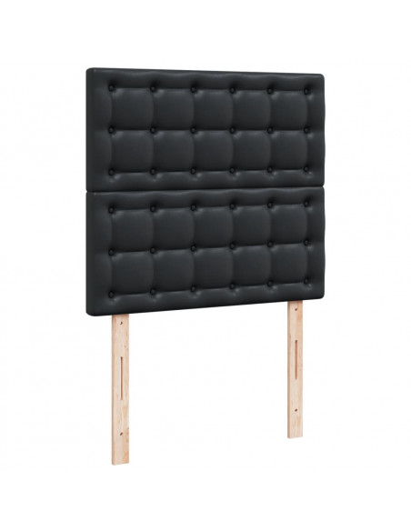 Giroletto a Molle con Materasso Nero 90x190 cm in Similpelle