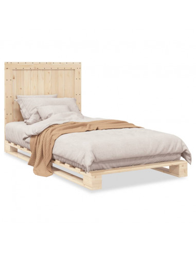 Giroletto con Testiera 100x200 cm Legno Massello di Pino