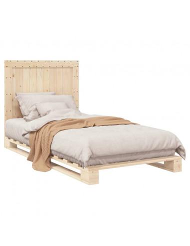 Giroletto con Testiera 100x200 cm Legno Massello di Pino