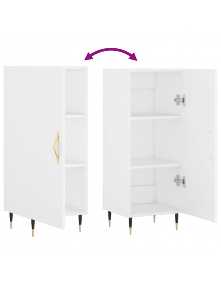 Credenza Bianca 34,5x34x90 cm in Legno Multistrato