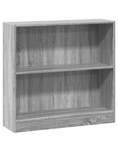Libreria Grigio Sonoma 80x24x76 cm in Legno Multistrato
