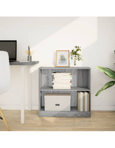Libreria Grigio Sonoma 80x24x76 cm in Legno Multistrato