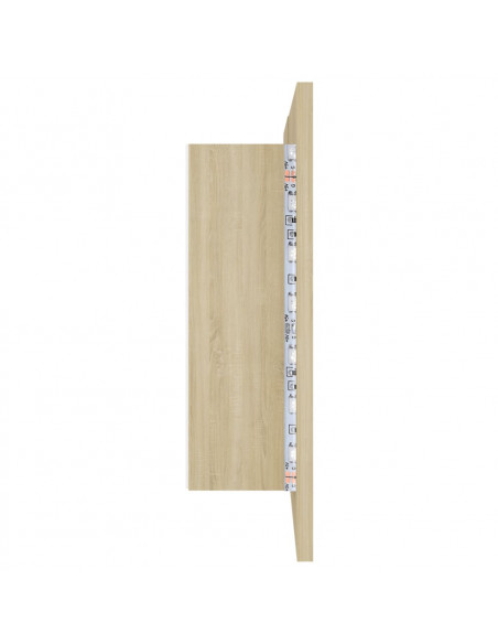 Armadietto a Specchio con Luci LED Rovere Sonoma in Acrilico