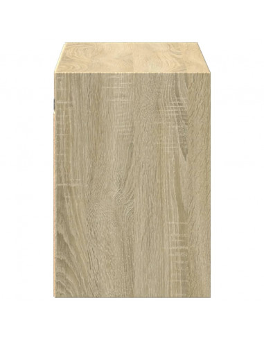 Mobile TV a Parete con Luci LED Rovere Sonoma 100x31x45 cm