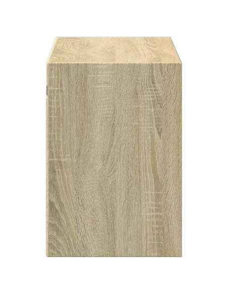 Mobile TV a Parete con Luci LED Rovere Sonoma 100x31x45 cm