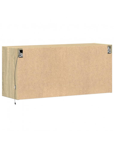 Mobile TV a Parete con Luci LED Rovere Sonoma 100x31x45 cm