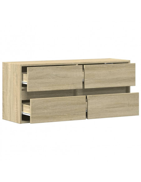 Mobile TV a Parete con Luci LED Rovere Sonoma 100x31x45 cm