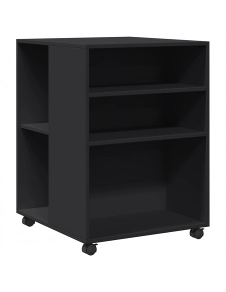 Tavolino con Ruote Nero 55x60x78 cm in Truciolato