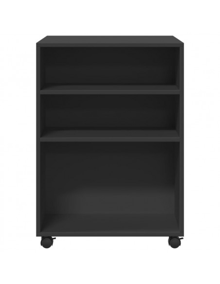 Tavolino con Ruote Nero 55x60x78 cm in Truciolato