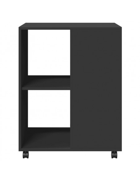 Tavolino con Ruote Nero 55x60x78 cm in Truciolato