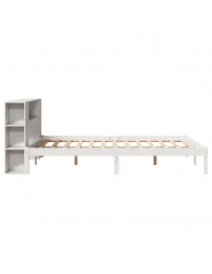 Letto Libreria senza Materasso Bianco 150x200 cm Legno di Pino 2