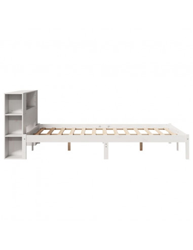 Letto Libreria senza Materasso Bianco 150x200 cm Legno di Pino