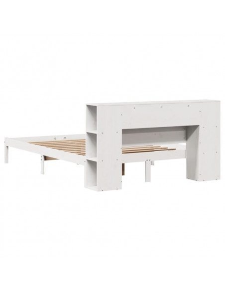 Letto Libreria senza Materasso Bianco 150x200 cm Legno di Pino