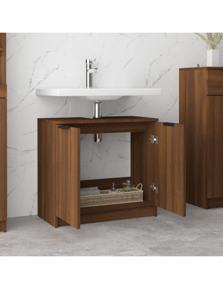 Mobile Bagno Rovere Marrone 64,5x33,5x59cm in Legno Multistrato