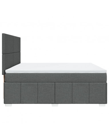 Giroletto a Molle con Materasso Grigio Scuro 180x200 cm Tessuto