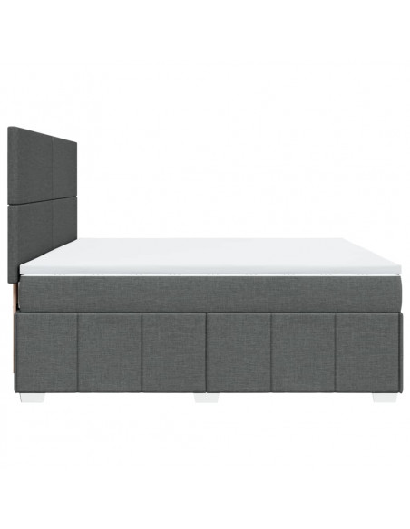 Giroletto a Molle con Materasso Grigio Scuro 180x200 cm Tessuto