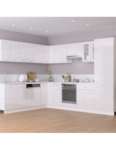 Mobile Sottolavello Bianco Lucido 80x46x81,5 Legno Multistrato